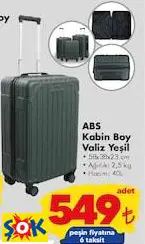 ABS KABİN BOY VALİZ YEŞİL ABS KABİN BOY VALİZ YEŞİL